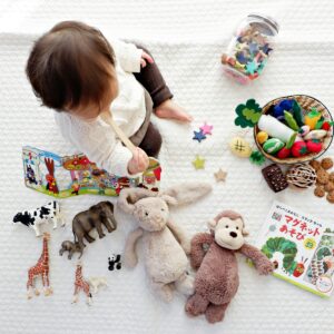 Tappeto gioco con animali morbidi